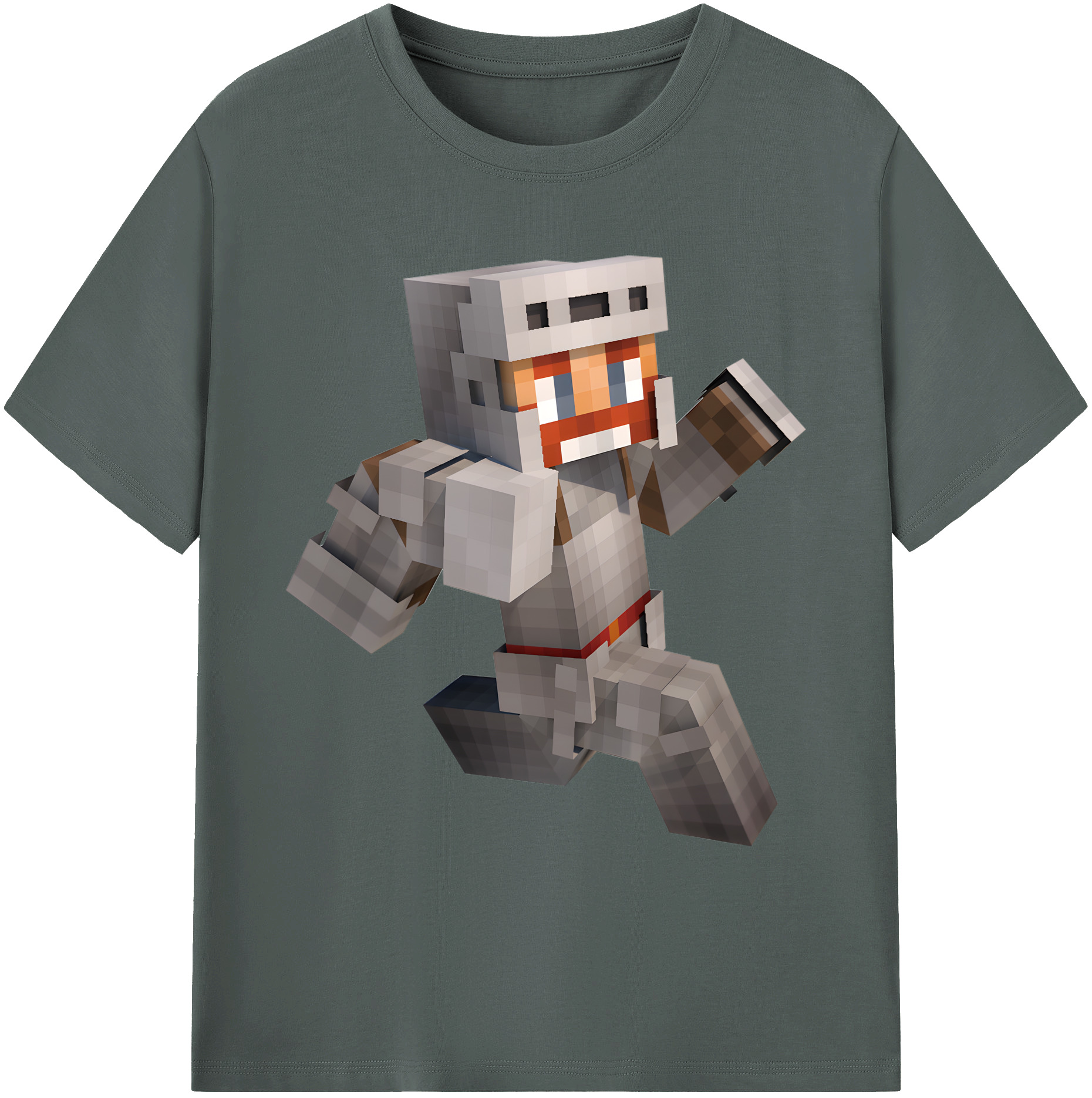 （画像用） マインクラフト ブロックの世界 Minecraft MC Block world 綿100％ メンズ半袖Tシャツ｜肌触りやわらか＆通気性